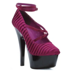 Ellie Shoes 6 Heel With Pleated Satin And Ankle Strap