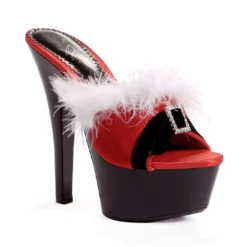 Ellie Shoes 6 Sandal With Buckle And Maribou