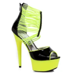 Ellie Shoes 6 Neon Stiletto With Elastic Band