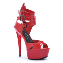 Ellie Shoes 6 PEEP TOE PLATFORM WITH TRIPLE STRAP AND BUCKLE DETAIL