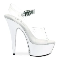 Ellie Shoes 6 Peeptoe Chrome Stiletto Sandal