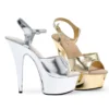 Ellie Shoes 6 Peeptoe Chrome Stiletto Sandal