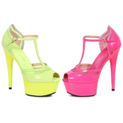 Ellie Shoes 6 PEEPTOE WITH T STRAP