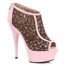 Ellie Shoes 6 Stiletto W/ Contrasting Trim & Multi Rhinestone