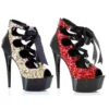 Ellie Shoes 6 Glitter Open Toe Lace Up