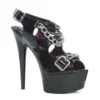 Ellie Shoes 6 Peep Toe Platform With Chain Link Details