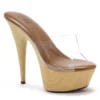 Ellie Shoes 6 Pointed Stiletto Mule W/Wood Bottom