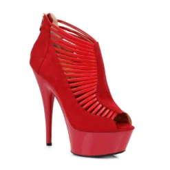 Ellie Shoes 6 Bootie On Platform W/Peep Toe