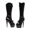 Ellie Shoes 6 PEEPTOE KNEE HIGHT BOOT WITH RIBBON ACEENT