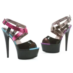 Ellie Shoes 6 Peep Toe Platform W/Color Blocking