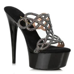 Ellie Shoes 6 Rhinestone Mule Sandal