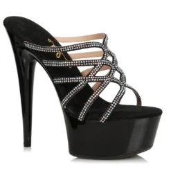 Ellie Shoes 6 Rhinestone Mule Sandal