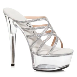 Ellie Shoes 6 Rhinestone Mule Sandal