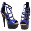 Ellie Shoes 6 Strappy Peep Toe Platform W/Back Zipper