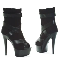 Ellie Shoes 6 Platform Sporty Stretch Material With Contrasting Straps