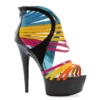 Ellie Shoes 6 Platform Multi Color Straps