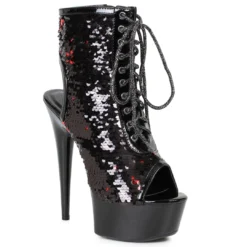 Ellie Shoes 6 Peeptoe Sequined Ankle Bootie