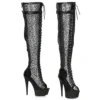 Ellie Shoes 6 LEOPARD THIGH HIGH BOOT