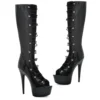 Ellie Shoes 6 PLATFORM ANDKLE BOOT WITH MESH AND LACE UP