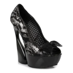 Ellie Shoes 5 Curvacious Pump With Lace & Bow