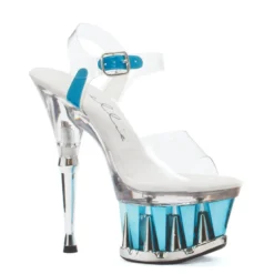 Ellie Shoes 6 ANKLE STRAP WITH CHROME COLOR ACCENT