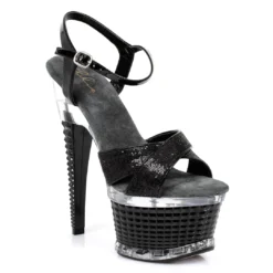 Ellie Shoes 6 Crossed Strap Textured Platform