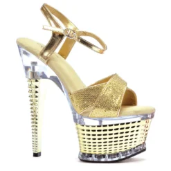 Ellie Shoes 6 Crossed Strap Textured Platform