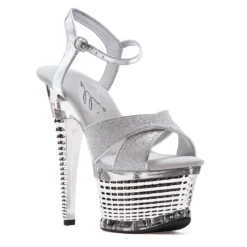 Ellie Shoes 6 Crossed Strap Textured Platform