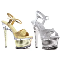 Ellie Shoes 6 Crossed Strap Textured Platform