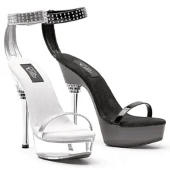 Ellie Shoes 6 Heel Sandal W/Silver Rivet Anlkle Strap