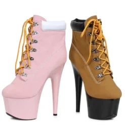Ellie Shoes 7 Heel Lace Up Ankle Boots