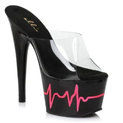 Ellie Shoes 7 Inch Heart Beat Design Mule