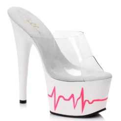 Ellie Shoes 7 Inch Heart Beat Design Mule