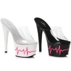 Ellie Shoes 7 Inch Heart Beat Design Mule