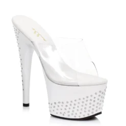 Ellie Shoes 7 Pointed Stiletto Mule With Glitter Dots Platform