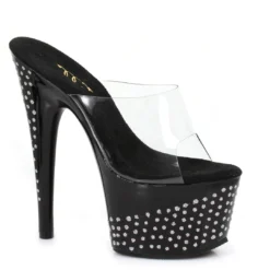Ellie Shoes 7 Pointed Stiletto Mule With Glitter Dots Platform
