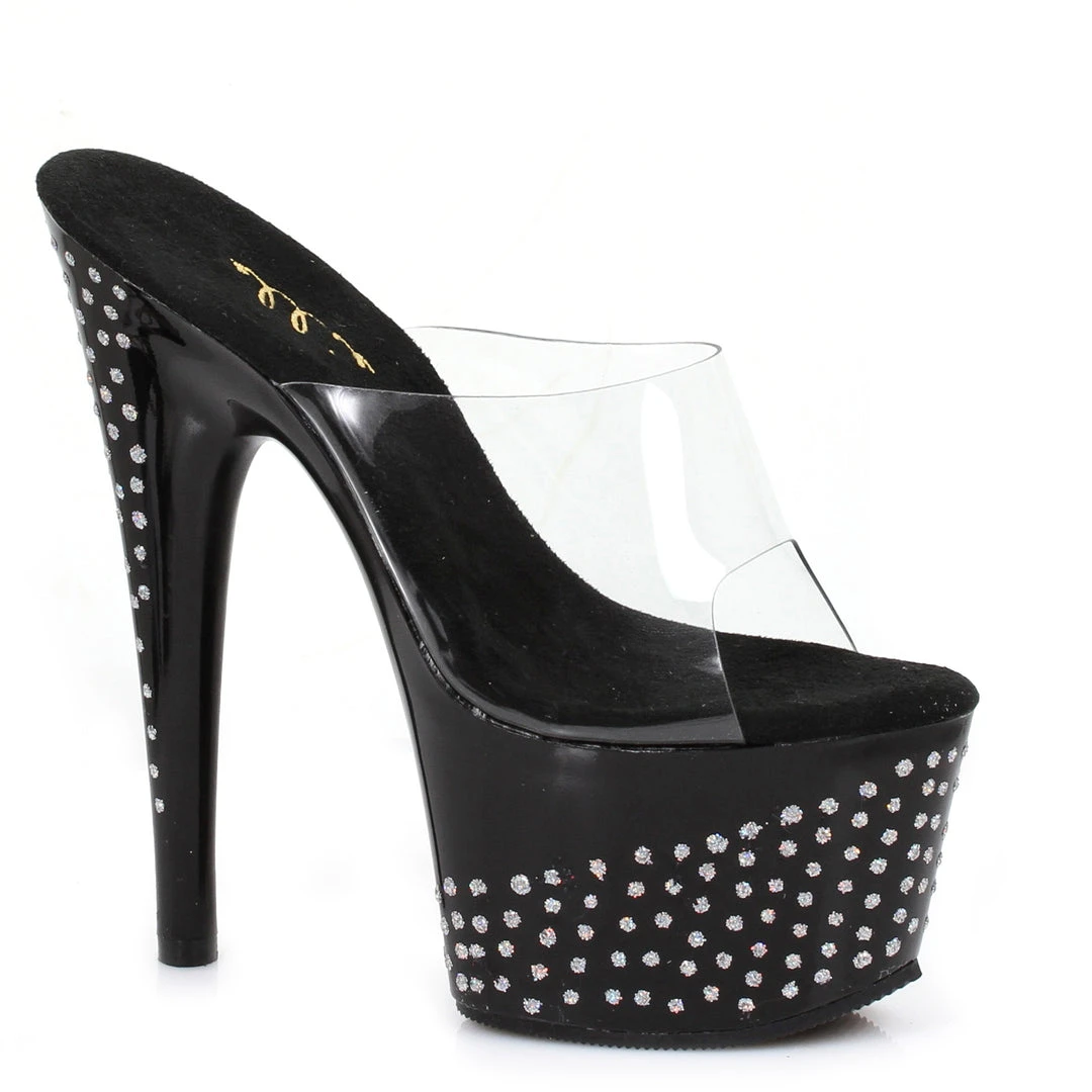 Ellie Shoes 7 Pointed Stiletto Mule With Glitter Dots Platform 3 Ellie Shoes 7 Pointed Stiletto Mule With Glitter Dots Platform