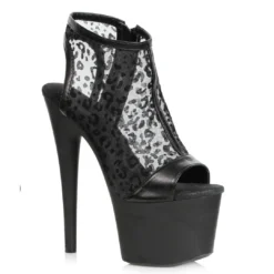 Ellie Shoes 7 Peeptoe Leopard Bootie