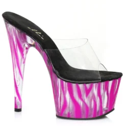 Ellie Shoes 7 Inch Mule With Blacklight Zebra Pattern 12 Ellie Shoes 7 Inch Mule With Blacklight Zebra Pattern