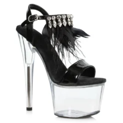 Ellie Shoes 7 Feather And Rhinestone Sandal