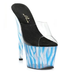 Ellie Shoes 7 Inch Mule With Blacklight Zebra Pattern 10 Ellie Shoes 7 Inch Mule With Blacklight Zebra Pattern