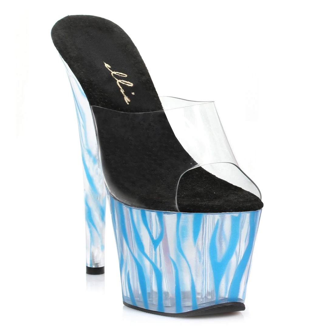 Ellie Shoes 7 Inch Mule With Blacklight Zebra Pattern 4 Ellie Shoes 7 Inch Mule With Blacklight Zebra Pattern