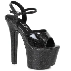 Ellie Shoes 7 HEEL POINTED STILETTO SANDAL W/ METALLIC PLATFORM & UPPER 7 Ellie Shoes 7 HEEL POINTED STILETTO SANDAL W/ METALLIC PLATFORM & UPPER