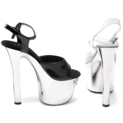 Ellie Shoes 7 Heel Chrome Sandal