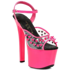 Ellie Shoes 7 Heel Neon Platform Blacklight Reactive Spikes