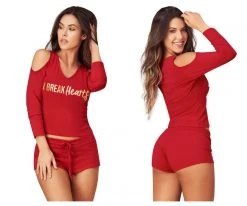 Espiral SLEEPWEAR I Break Hearts Red Short Pajamas