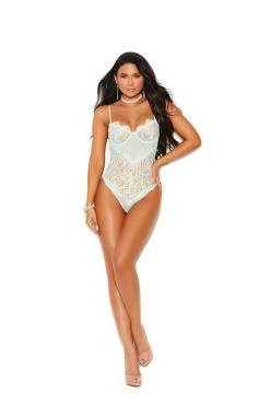 Elegant Moments LINGERIE Mint Green Teddy
