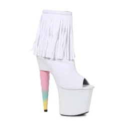 Ellie Shoes 7 Unicorn Heel Platform Bootie With Fringe