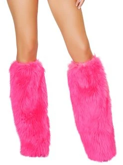 JValentine Rave Leg Warmers & Wraps Faux Fur Legwarmers Hot Pink