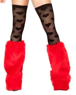 JValentine Faux Fur Legwarmers Red Rave Leg Warmers & Wraps